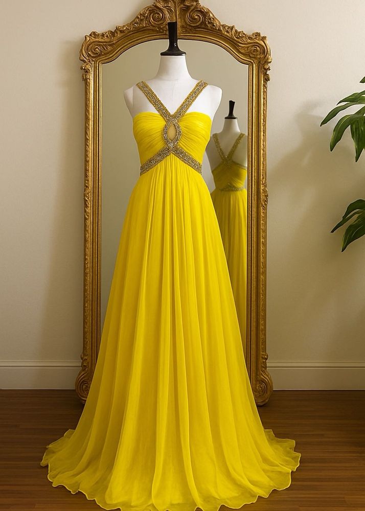 Beautiful summary, yellow , Dress