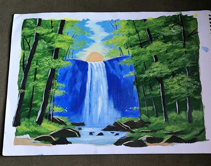 Forest Reflections acrylic painting