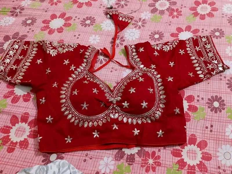 Red Embroidered Blouse
