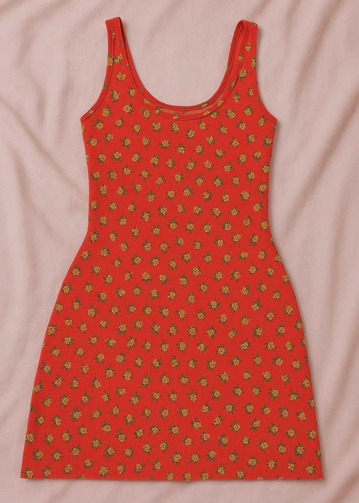 Red Floral Bodycon Dress