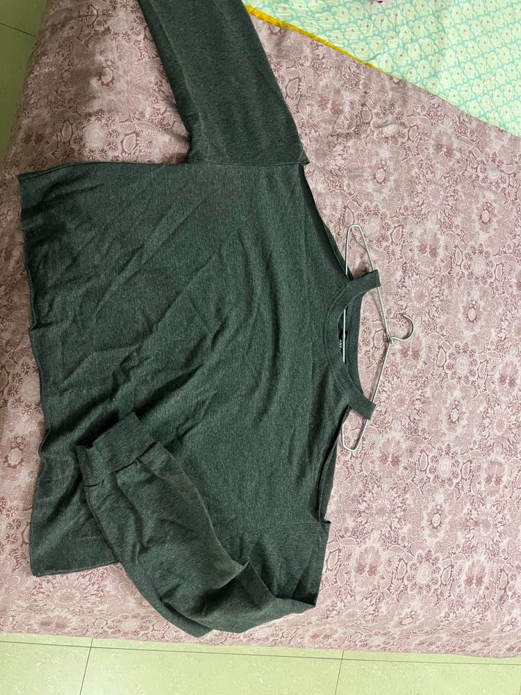 Shein Cold Shoulder Cropped Sweatshirt