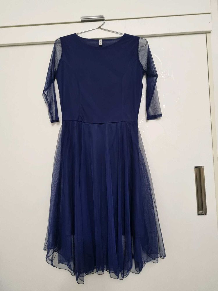 U&amp;F Navy Blue Netted Dress