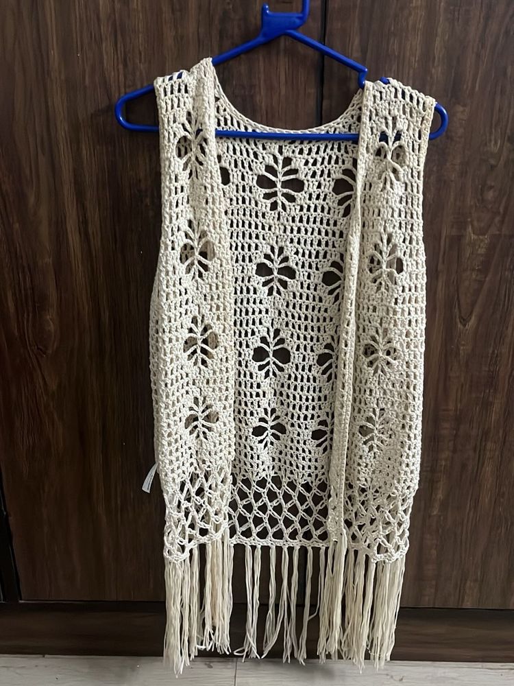 Boho Crochet Fringe Vest