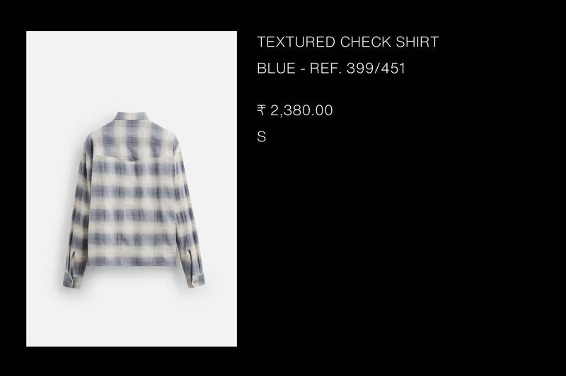 Zara Textured Blue Shirt
