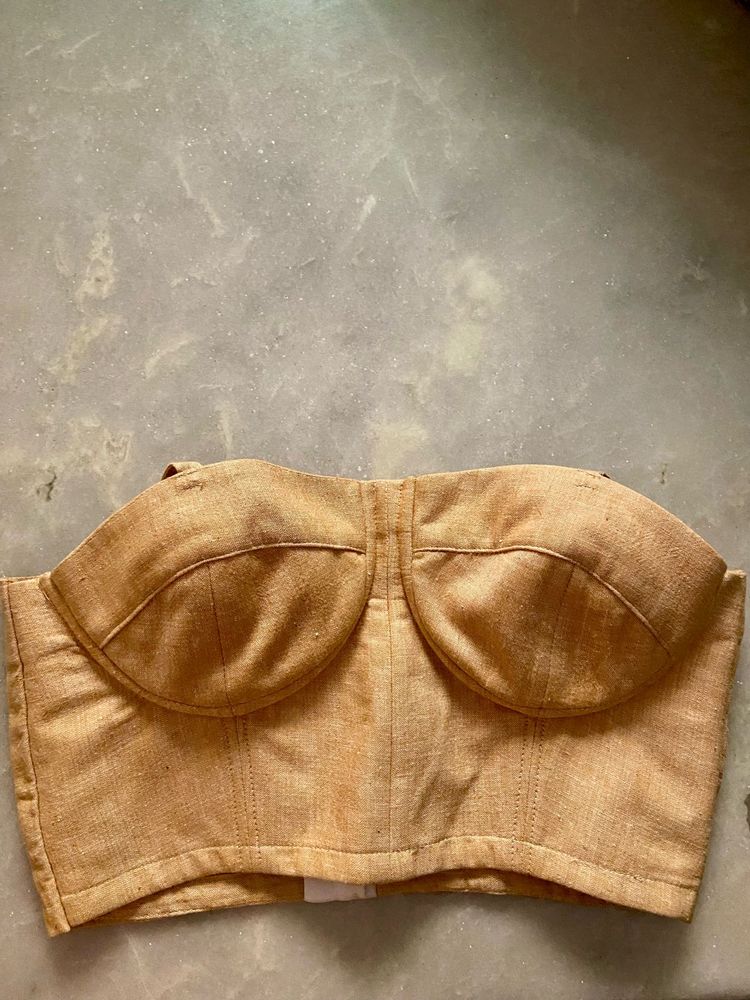 Bustier Denim Crop Top