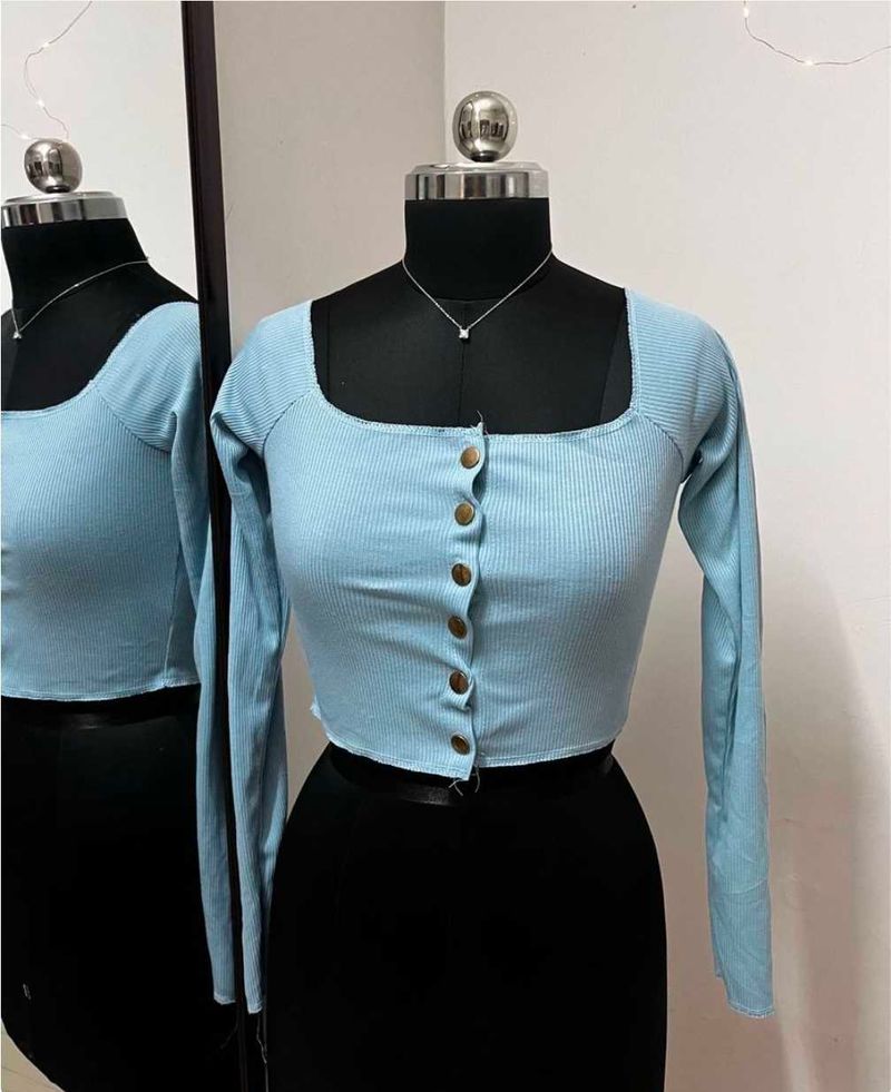 Ribbed Long Sleeve Crop Top