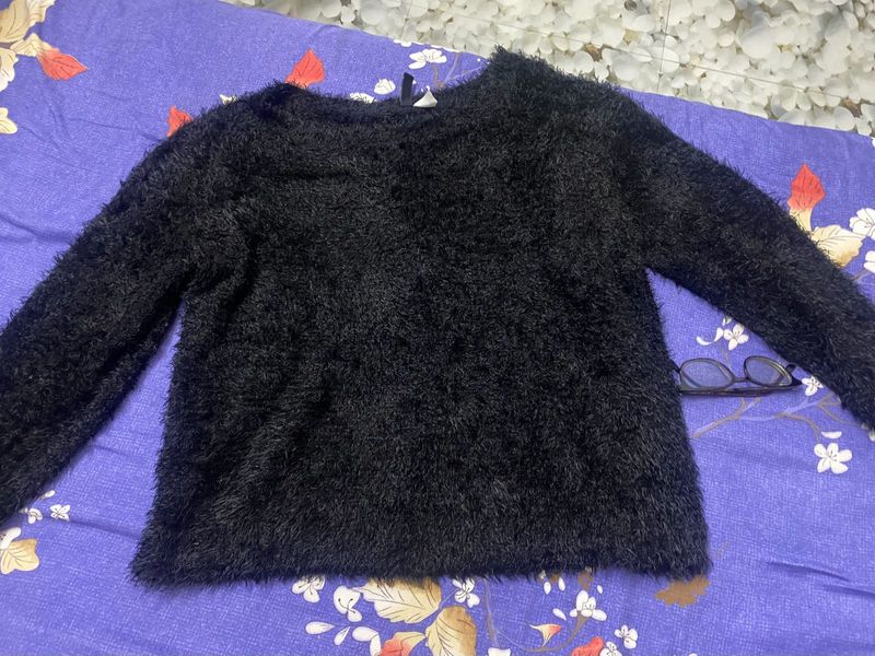 Fluffy Black Sweater