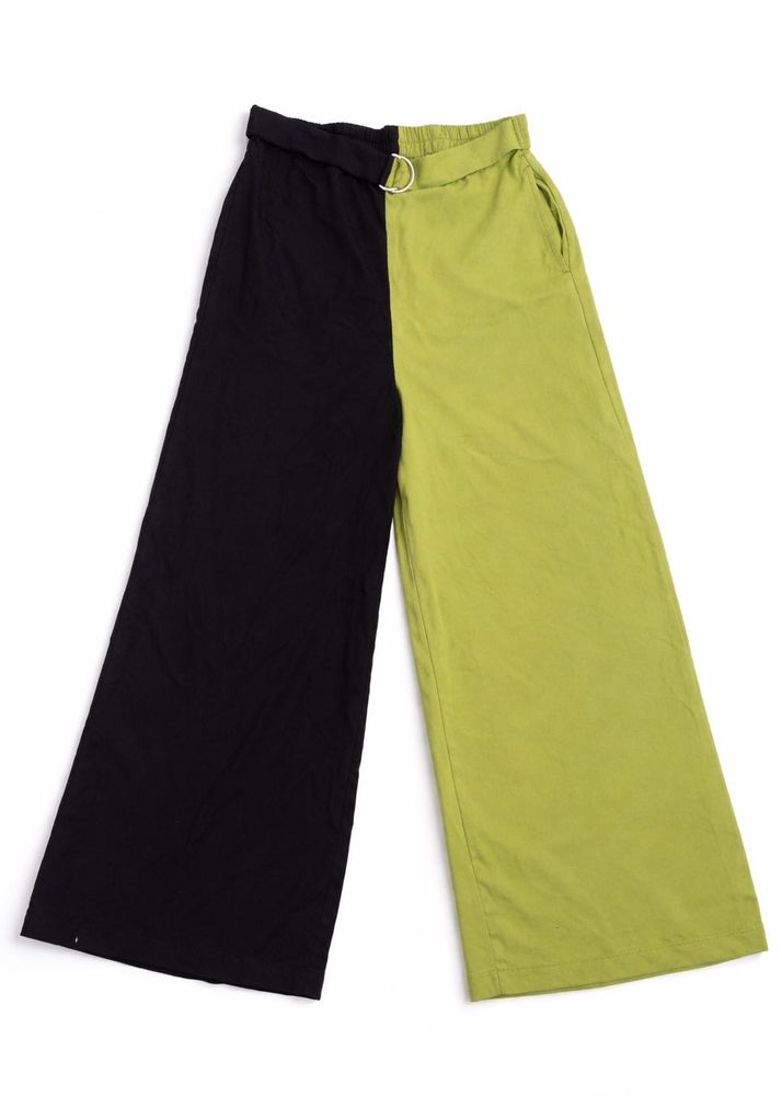 Two-Tone Wide Leg Pants