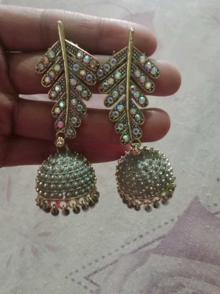 Leaf Jhumka Earrings