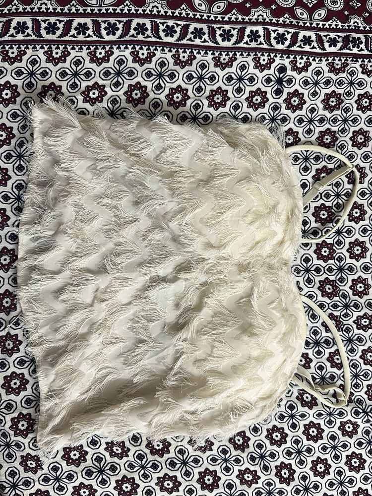 White Fuzzy Tank Top