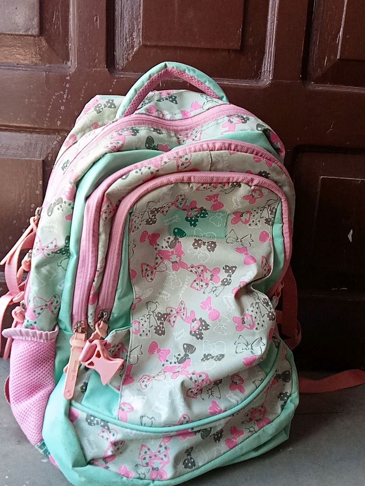 Pastel Green And Pink Backpack