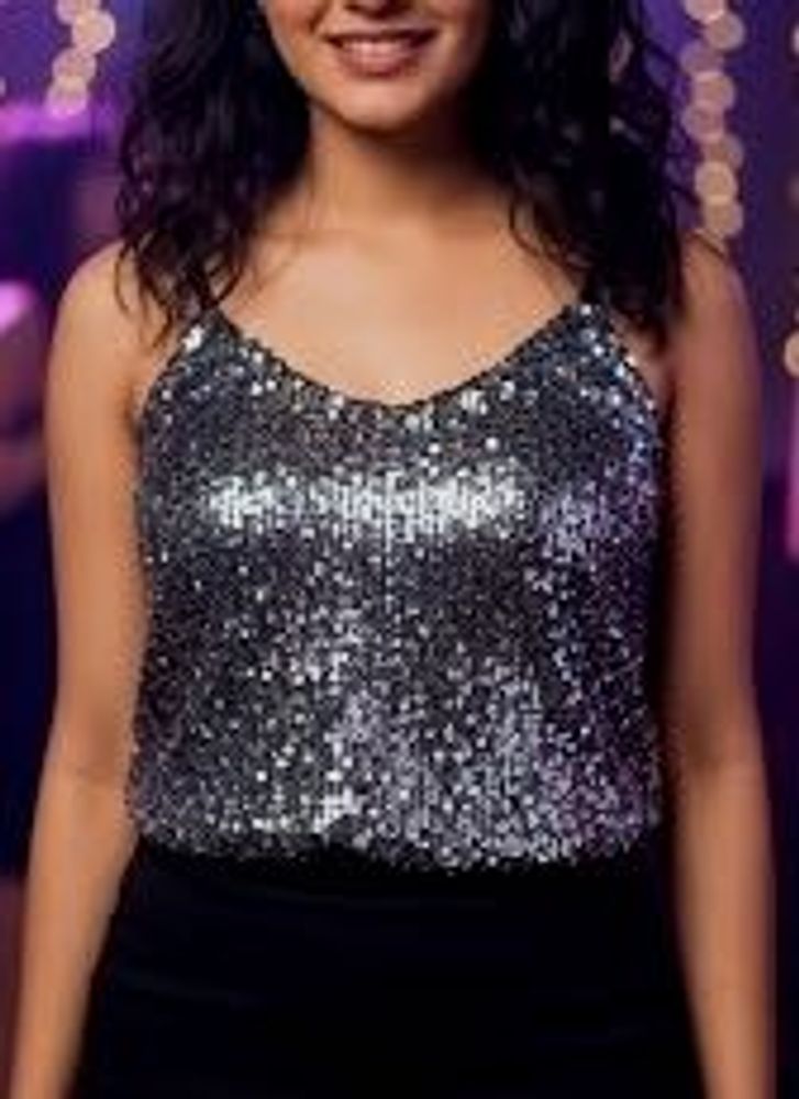 Mesh Sequin Top