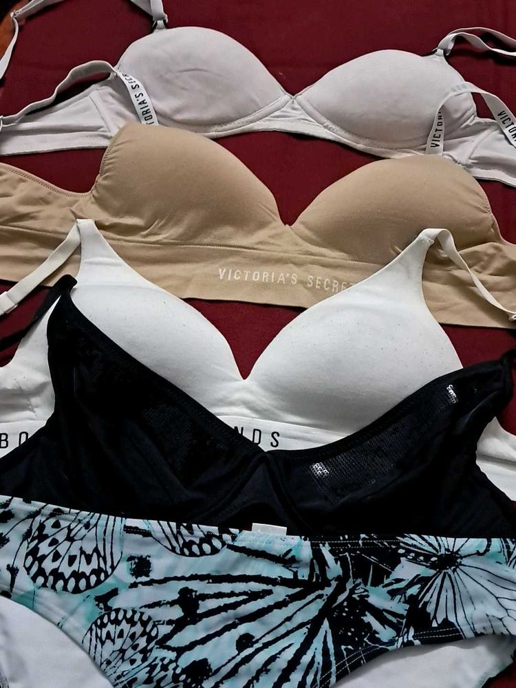 combo Of Five Imported Fabric Bra N Panty  all fiv