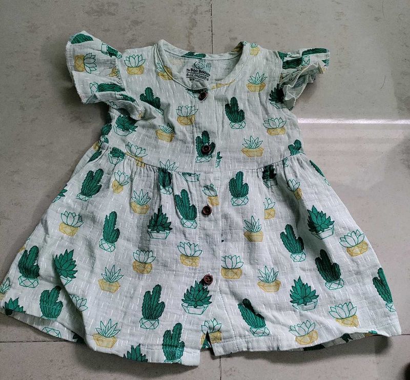 Cute Cactus Print Baby Dress