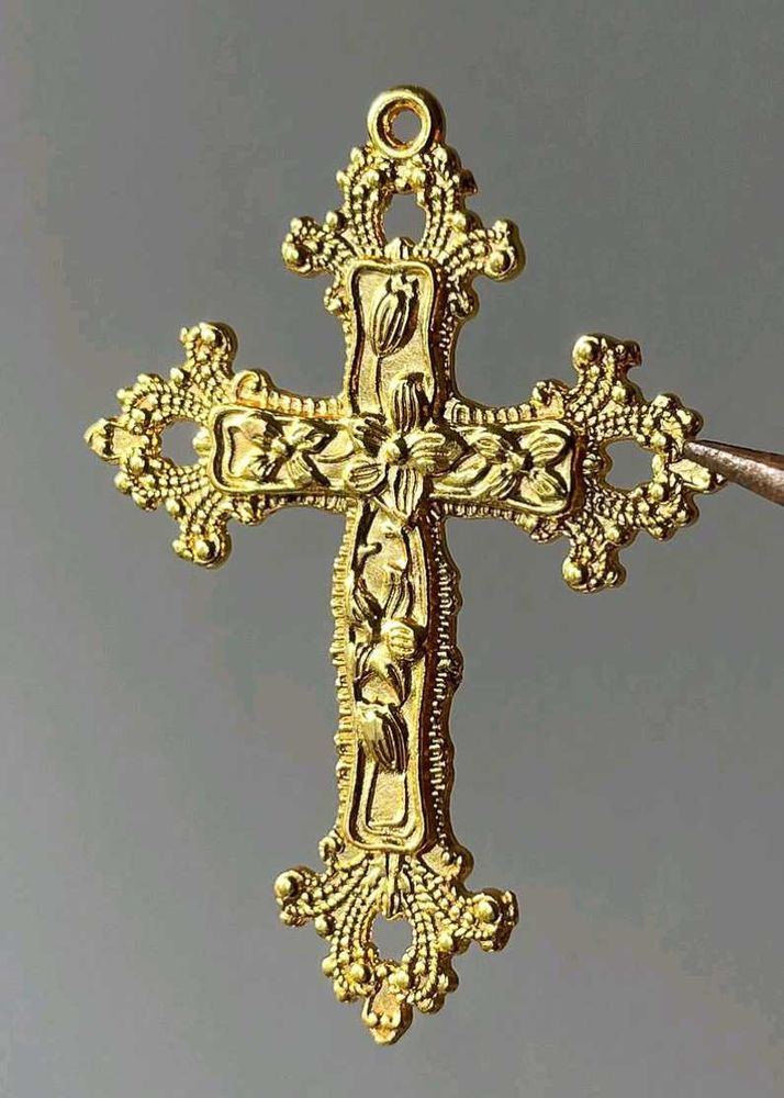 Chunky Golden Cross Charm