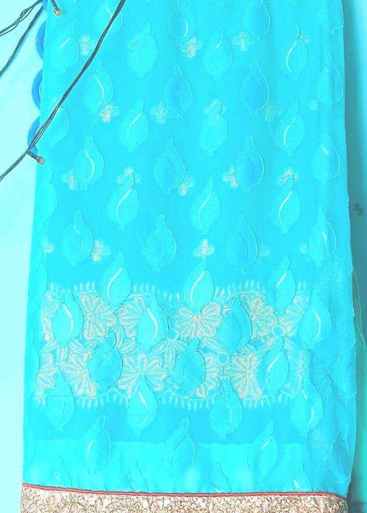 Blue Embroidered Dupatta