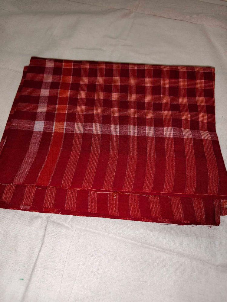 Red Checkered Cotton Fabric Towel