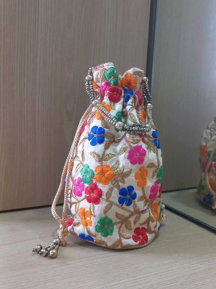 Floral Embroidered Potli Bag