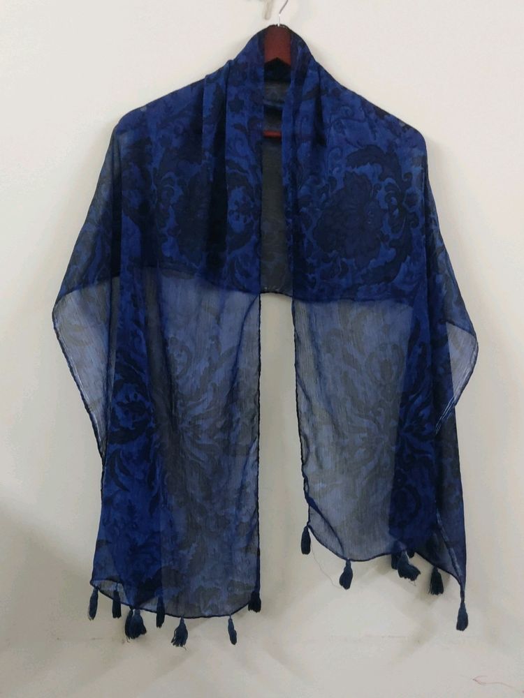 Blue Printed Stole