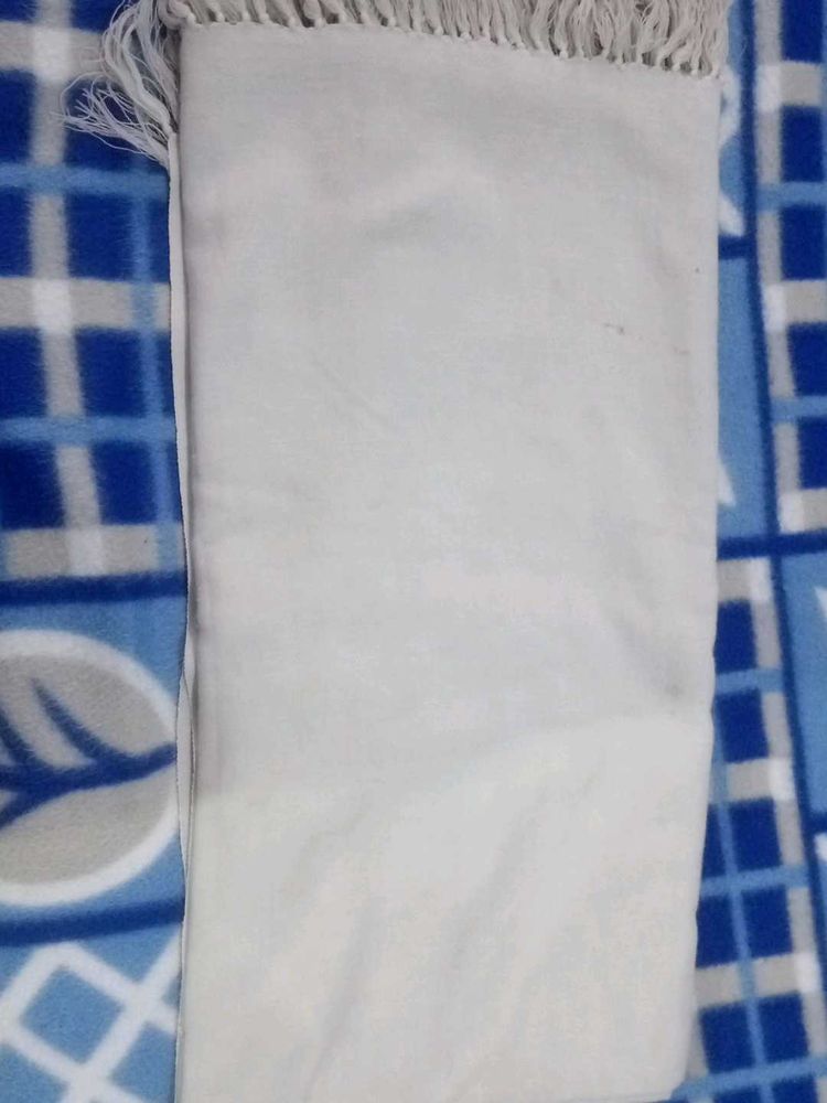 White Scarf with Fringe