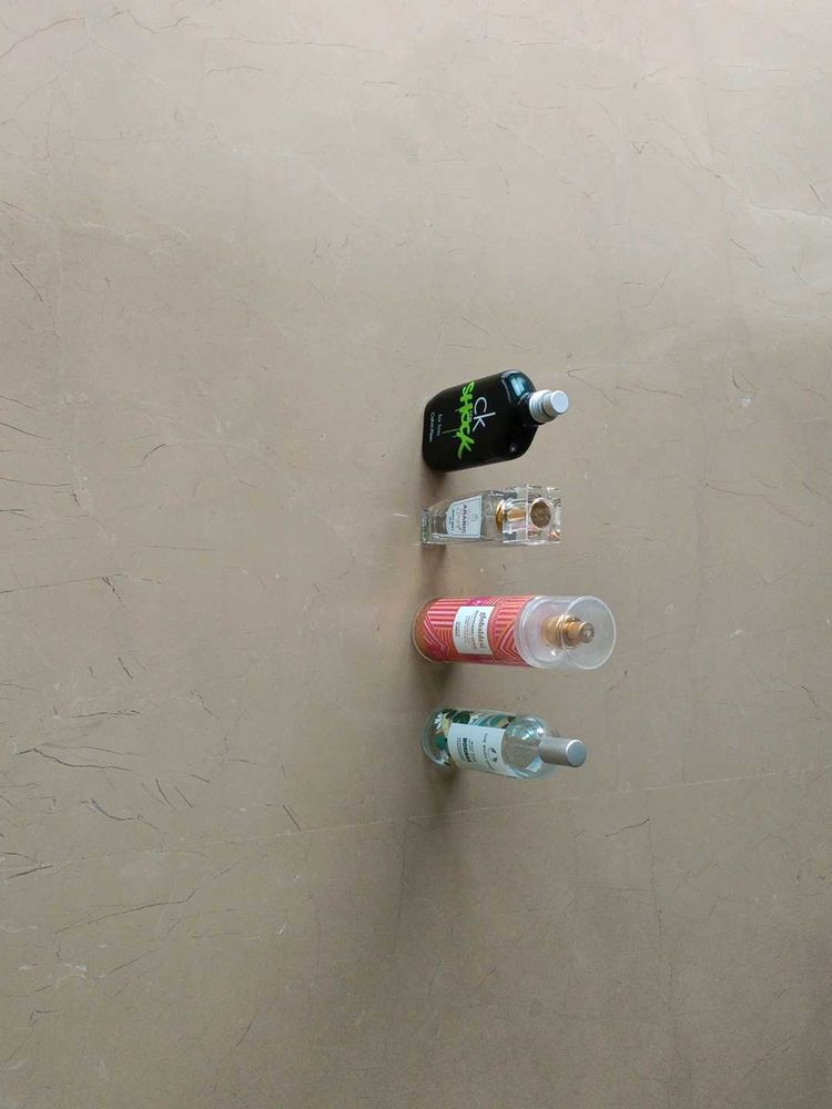 Empty perfume bottles of different brands