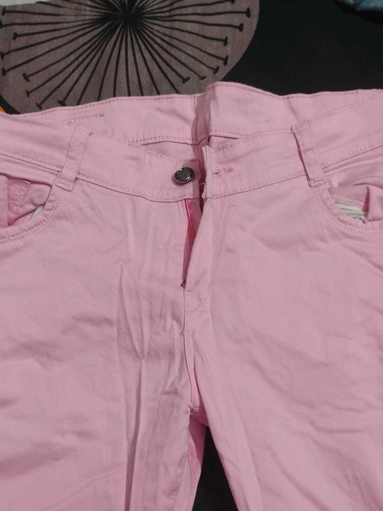 Pink Ankle Jeans