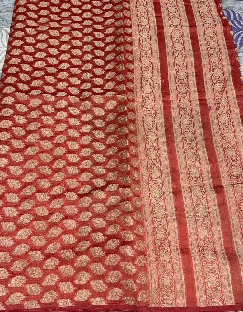 Elegant banarasi orange fabric