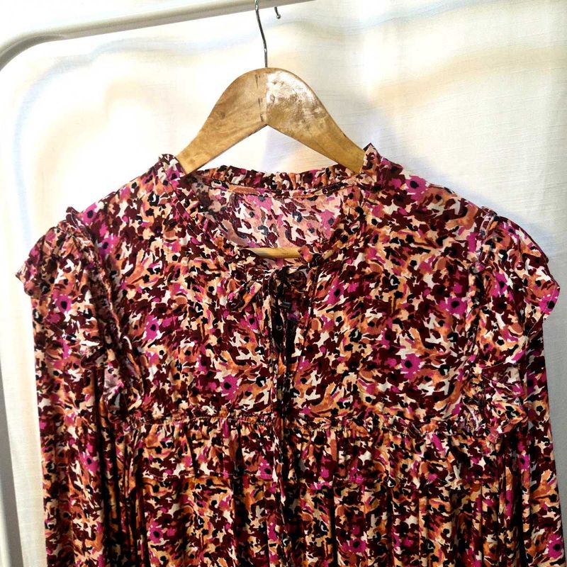 Boho Floral Print Maxi Gown