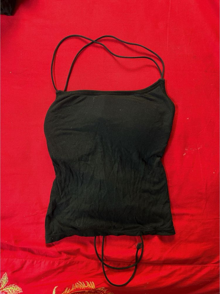 Black Ribbed Tank Top