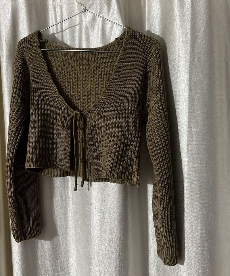 Brown Knit Cardigan