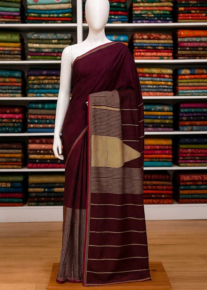Elegant Maroon Saree