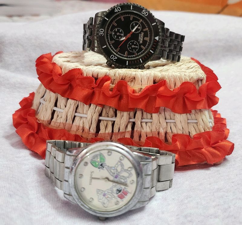 Men &amp; Women Couple Watches In Combo