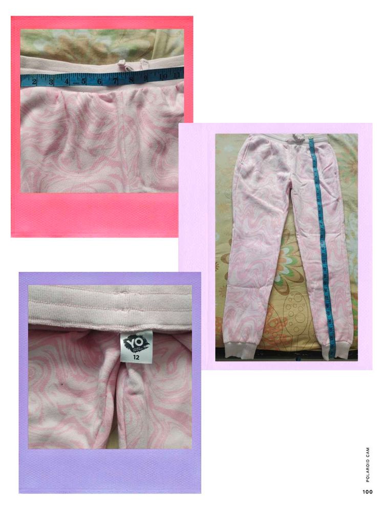 YO Size 12 Pink Abstract Print Sweatpants