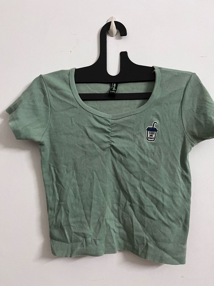Sage Green Graphic Tee, size-S