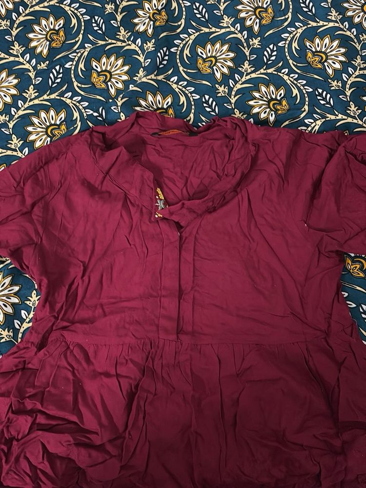 Maroon Tunic Top
