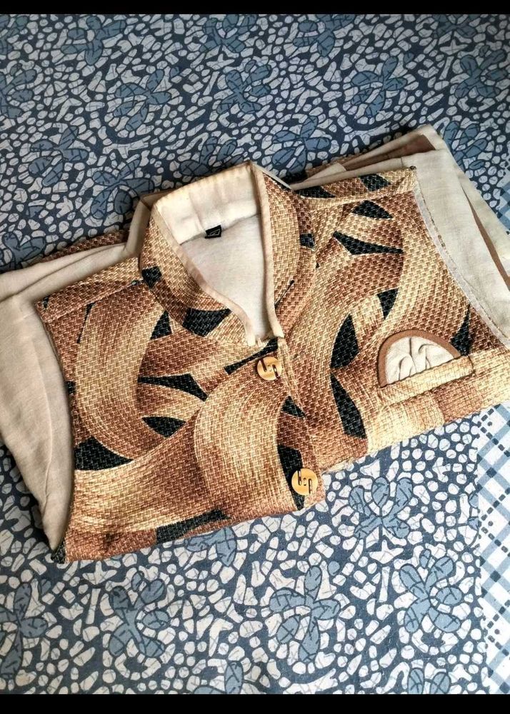 Printed Kurta &amp; Jacket Set