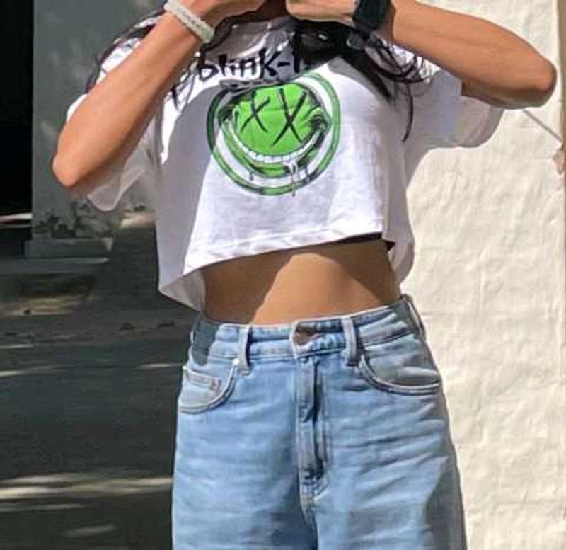 H&amp;M Blink 182 Crop Tshirt