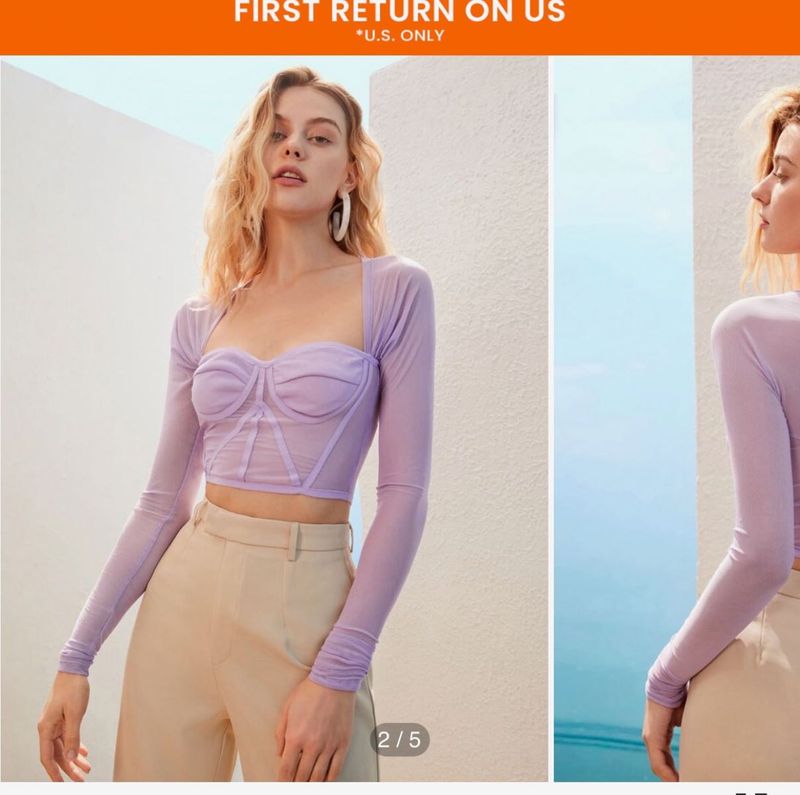 SHEIN Sweetheart Neck Crop top