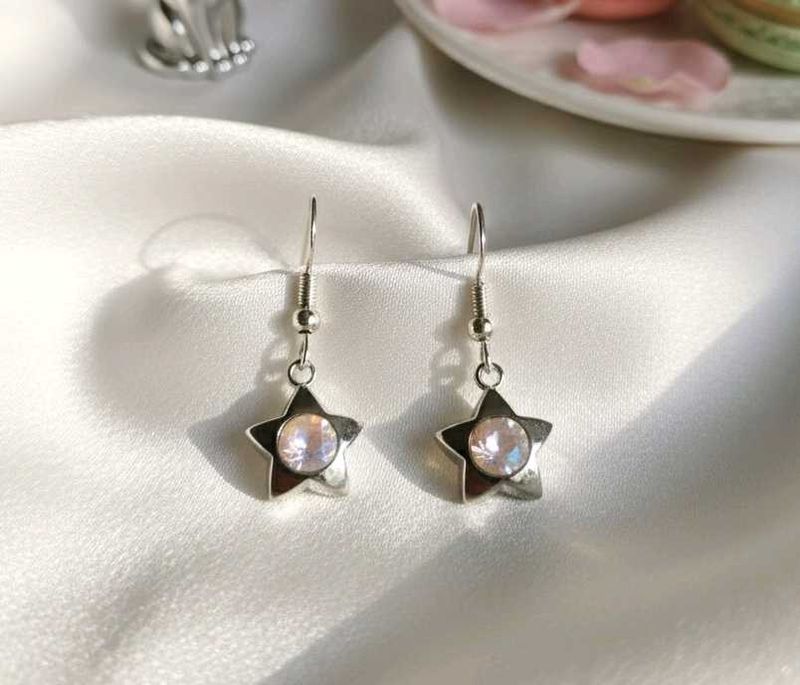Y2K Starry Moonstone Dangle Earrings