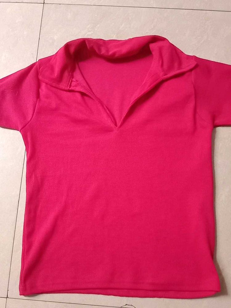 Pink Stylish Crop Top