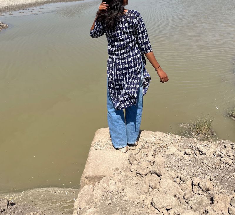 Printed Blue Kurta
