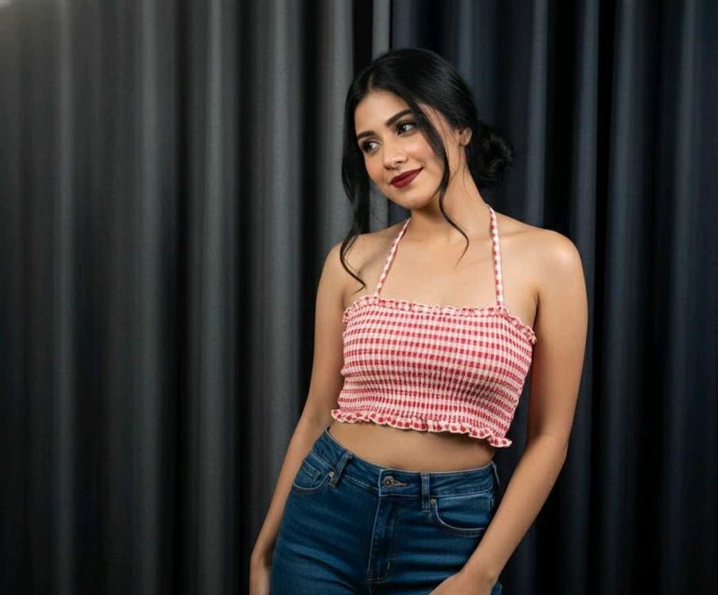 Gingham Halter Crop Top