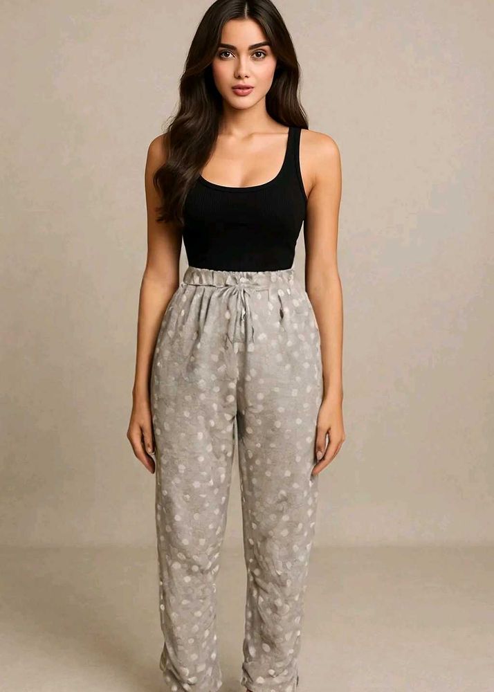 Girls&#39; Gray Patterned Tracked Pant