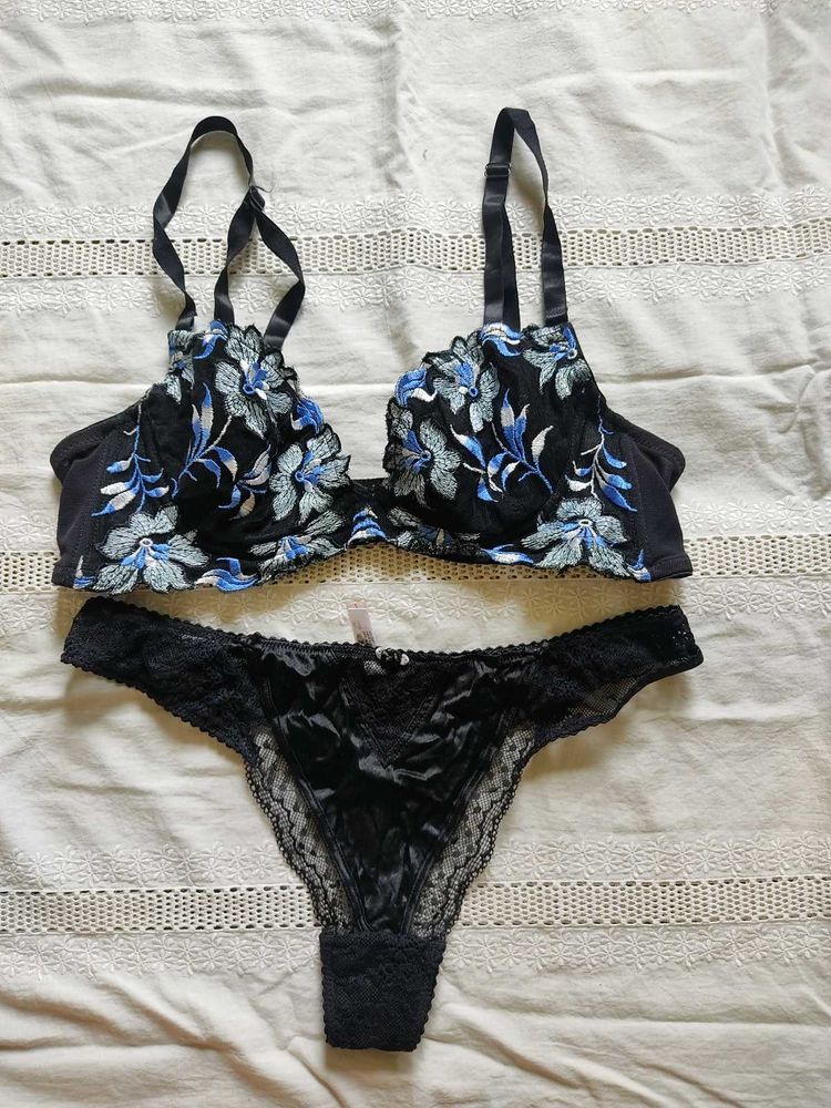 Floral Embroidered Lingerie Set