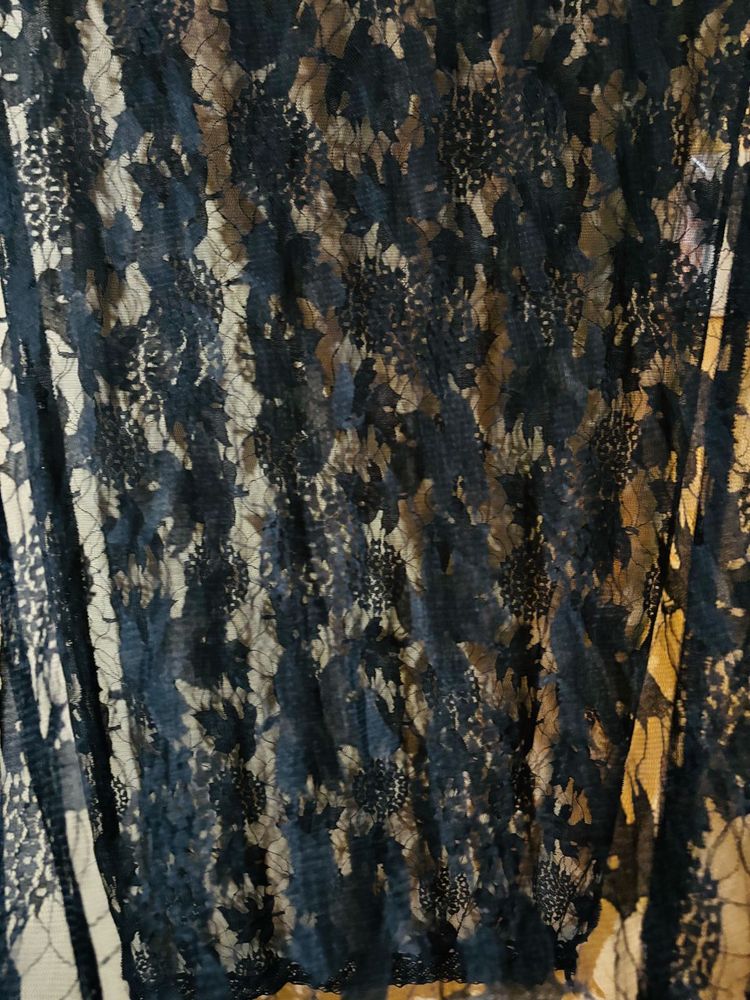 ₹100 Net floral black dupatta