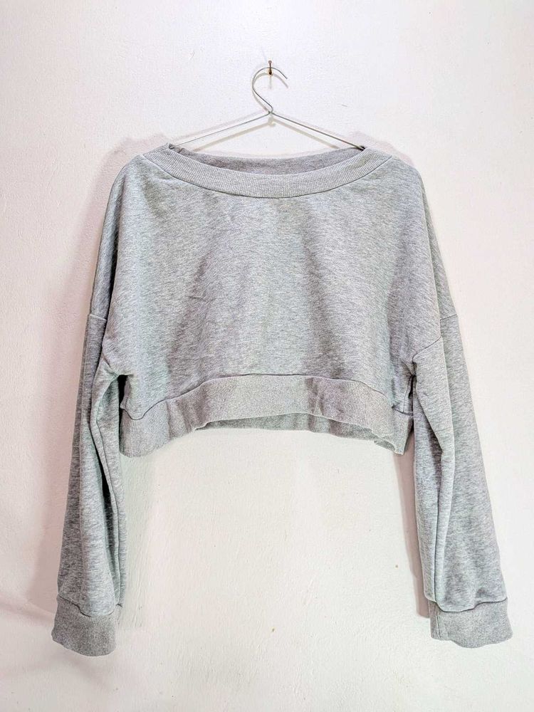 Grey Cropped Sweatshirt