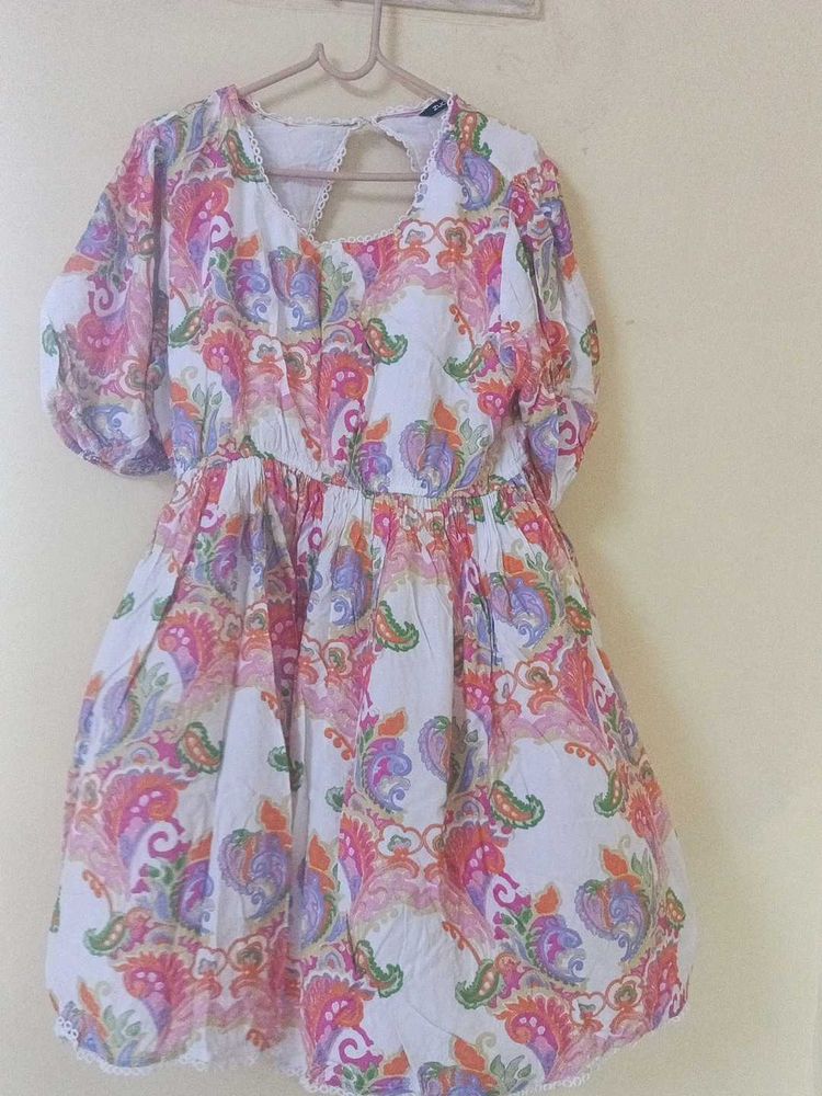 Paisley Print Babydoll Dress