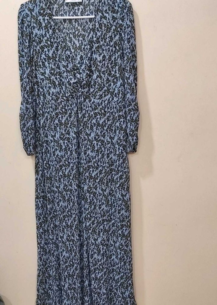 Mango Blue Midi Dress