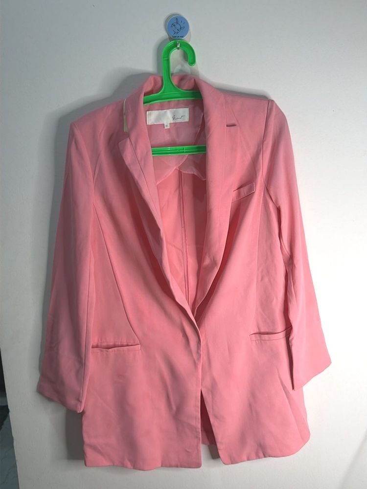 Pink Casual Blazer