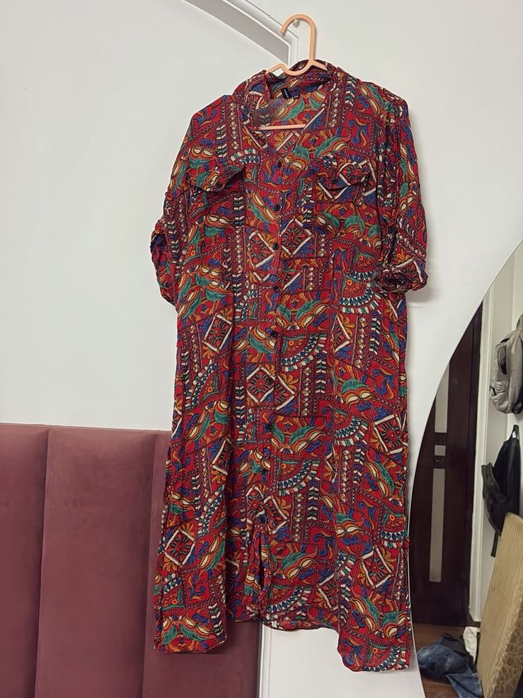 Vintage Print Shirt Kurta